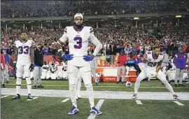  ?? KEVIN SABITUS GETTY IMAGES ?? BUFFALO safety Damar Hamlin before the Bills’ game against Cincinnati on Monday. He later collapsed on the field after making a first-quarter tackle.