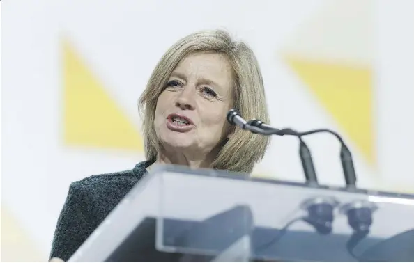  ?? IAN KUCERAK ?? Premier Rachel Notley spoke at the 2017 Alberta Associatio­n of Municipal Districts and Counties conference in Edmonton Thursday.