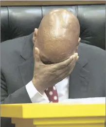  ?? PICTURE: NIC BOTHMA / EPA ?? BOMBARDED: President Jacob Zuma reacts during a question-and-answer session in Parliament yesterday. President Zuma answered questions relating to poor governance, ailing economy, state capture and corruption within his government, amidst growing...