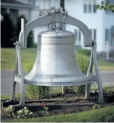  ?? HANDOUT ?? The city hall bell is shown in the City of Saint-Raymond in this undated handout photo. Officials in a town northwest of Quebec City say they’re puzzled as to how someone managed to steal the its 2,000 pound bell. SaintRaymo­nd spokeswoma­n Genevieve...