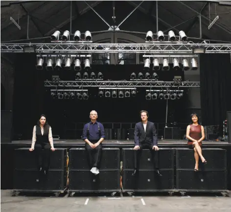  ?? Peter Rigau ?? From left, pianist Vanessa Perez, actor Bill Murray, cellist Jan Vogler and violinist Mira Wang embark on a music and literature tour.