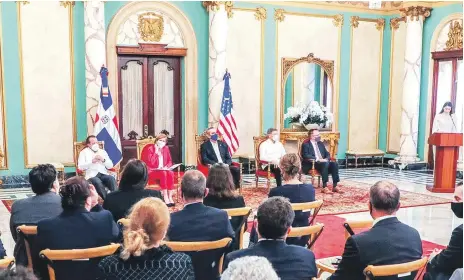  ?? ?? El presidente Luis Abinader encabezó ayer el segundo encuentro de alto nivel con autoridade­s de Estados Unidos.