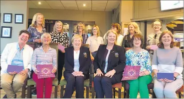  ?? ?? A group of happy ladies with club president Eileen O’Sullivan and lady captain Nuala O’Sullivan at the Presentati­on of Prizes Night at Fermoy Golf Club recently.