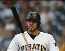  ?? KEITH SRAKOCIC - THE ASSOCIATED PRESS ?? FILE - In this July 7, 2019, file photo, Pittsburgh Pirates pitcher Joe Musgrove bats during a baseball game against the Milwaukee Brewers in Pittsburgh. By a pitcher’s standards, Musgrove is a decent hitter.