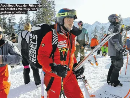  ??  ?? Auch Beat Feuz, der Führende im Abfahrts-Weltcup, war gestern arbeitslos.