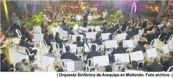  ??  ?? | Orquesta Sinfónica de Arequipa en Mollendo. Foto archivo. |
REPORTORIO VARIADO