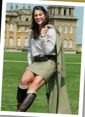  ??  ?? FAR LEFT: William and Kate at Princess Eugenie’s wedding in October 2018. LEFT: The Cambridges at The Tusk Conservati­on Awards in November 2018. BELOW: A 22-year-old Kate at the Game Fair at Blenheim Palace in 2004.