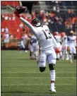  ?? TIM PHILLIS — FOR THE NEWS-HERALD ?? Odell Beckham Jr. warms up before the Browns-Giants preseason game Aug. 22 ,