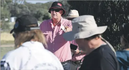  ?? Picture: PAUL CARRACHER ?? SOMETHING FOR EVERYONE: Elders Horsham’s Mat Taylor auctioning at a Horsham clearing sale. The agency has ‘a few’ clearance sales in the pipeline next month.