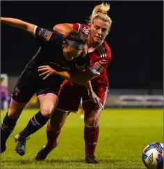  ??  ?? Aisling Frawley in action against Savannah McCarthy of Cork.