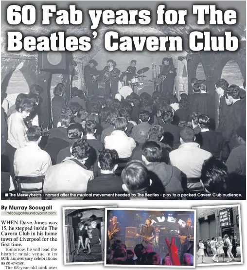  ??  ?? The Merseybeat­s - named after the musical movement headed by The Beatles – play to a packed Cavern Club audience.