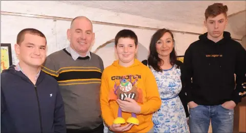  ??  ?? Patrick, Aidan, Benny, Mary and Michael Casey at the St. Brigid’s School, Diversity ‘Jigsaw of Colour &amp; Rainbow of Difference’ Art Exhibition in An Táin Arts Centre.