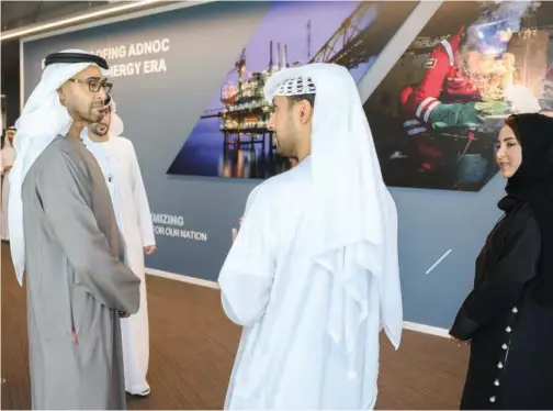  ?? WAM ?? ↑
Sheikh Mohamed presided over the annual meeting of the Abu Dhabi National Oil Company (Adnoc) Board of Directors on Monday.