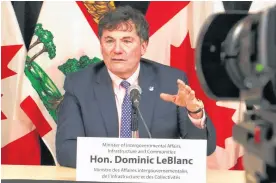  ?? STU NEATBY ■ FILE ?? Ralph Surette ponders the question: Is Dominic Leblanc, MP for Beaséjour, N.B., in the running to takeover Justin Trudeau’s job?