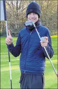  ?? ?? Amos Brazier christened his birthday clubs in style with his first hole-in-one