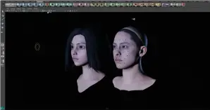  ??  ?? right: Before translatin­g the motion capture data directly to their Cg alita, Weta Digital went through an intermedia­ry step involving a digital facsimile of the actress