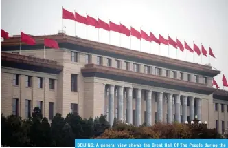  ??  ?? BEIJING: A general view shows the Great Hall Of The People during the Communist Party’s 19th Congress in Beijing yesterday.