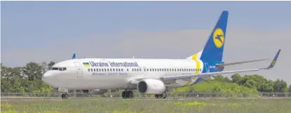  ?? OLEG BELYAKOV/AP ?? The actual Ukrainian Boeing 737-800 plane that crashed Wednesday is shown in Kyiv in 2018.