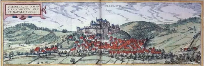  ??  ?? Slot Dillenburg in Hessen in 1575, het geboortehu­is van Willem van Oranje.