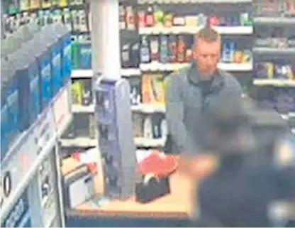  ?? Picture: PA. ?? A CCTV image issued by Police Scotland of a man officers wish to trace in connection with their inquiries into the robbery.