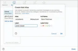  ??  ?? icloud.com lets you add additional icloud.com addresses to your account as aliases that receive email just like your main account.