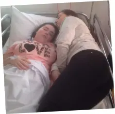  ??  ?? Sisterly love: Jordan in hospital with her twin Charley