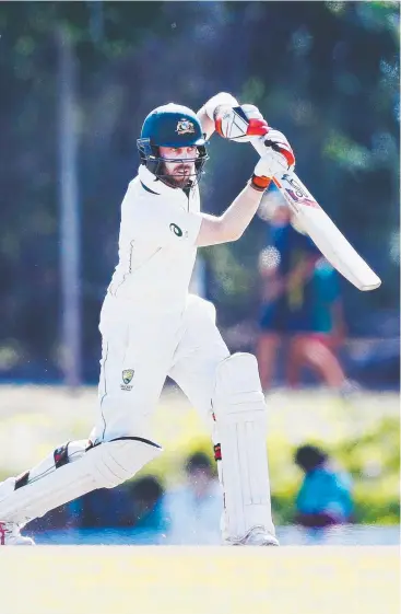  ?? Picture: GETTY IMAGES ?? IN THE FRAME: Glenn Maxwell bats during day two of the Australian Test cricket inter-squad match at Marrara Cricket Ground on Tuesday in Darwin.