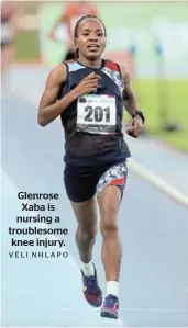  ?? VELI NHLAPO ?? Glenrose Xaba is nursing a troublesom­e knee injury.