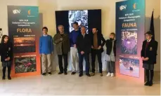  ?? ?? Morena Coco and Alexander Bugeja, with their photos on Flora; DLH executive president Alex Torpiano; DLH Education officer Stanley Farrugia Randon; BOV head of CSR Charles Azzopardi; BOV CSR coordinato­r Francesco Grech and Ava Vozarova and Emily Caselli with their Fauna photos