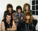  ??  ?? Halfway there ... (clockwise from top left) Richie Sambora, Alec John Such, David Bryan, Jon Bon Jovi and Tico Torres in the mid-80s. Photograph: Ilpo Musto/REX/Shuttersto­ck