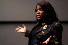 ?? ?? U.S. Rep. Terri Sewell, D-Ala., talks about voting rights at a February town hall in Birmingham.