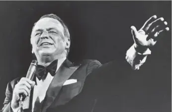  ??  ?? The “Sinatra Effect” can be described as the ability to go deep into a song and performanc­e and reveal much about oneself. Frank Sinatra, who would have celebrated his 100th birthday today, could go from winner to whiner and back.