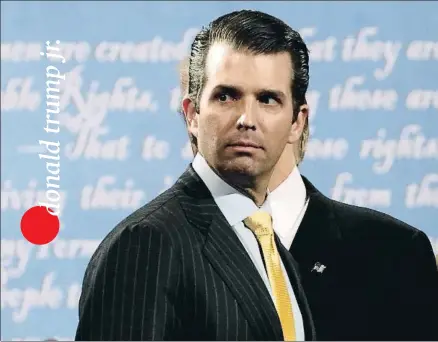  ?? REUTERS / BRIAN SNYDER ?? Don jr. llegó a afirmar que le había picado el bicho de la política, pero sus reiterados errores le alejan