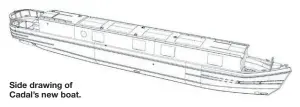  ?? ?? Side drawing of Cadal’s new boat.