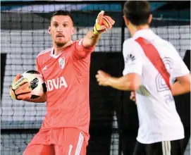  ?? FOTO ?? El portero Franco Armani continúa mostrando sus excelentes condicione­s en el River Plate de Argentina.