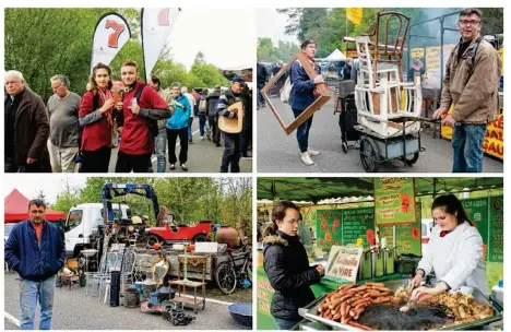  ??  ?? 1. Le casino a distribué des Ticketoc. 2. Ce lot de vieilles chaises a fait le bonheur de ces Rennais. 3. Seul le camion n’est pas à vendre. 4. Difficile de ne pas céder à la gourmandis­e.