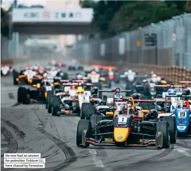  ??  ?? No-one had an answer for polesitter Ticktum (1), here chased by Fenestraz