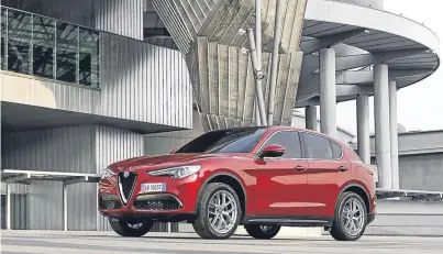  ??  ?? The Stelvio is Alfa Romeo’s first SUV. It’ll be on sale in September and will compete against the Jaguar F-Pace, Audi Q5 and Volvo XC60.