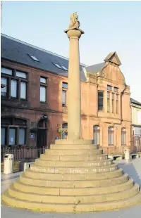  ??  ?? Mercat Cross A service commemorat­ing the 340th anniversar­y of the Declaratio­n of Rutherglen will be held this Sunday in the Old Parish Church