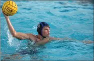  ?? RECORDER NAYIRAH DOSU ?? Monache High School’s Cohen Cotton looks to score during a boys’ water polo game against Sunnyside High School, Tuesday, Sept. 17, at Monache High School.