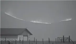  ?? DAVID ZALUBOWSKI/AP ?? Flames rise from mountain ridges as a wildfire burns Thursday near
Granby, Colo.