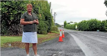  ??  ?? Christine Kira of early childcare centre Nurture by Nature is calling for a speed limit reduction along Kapiro Rd.