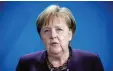  ?? FOTO: DPA ?? Merkel: noch kein Termin für ein Ende der Maßnahmen.