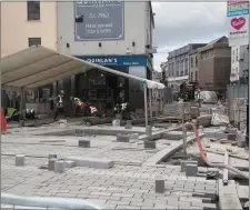  ??  ?? The roadworks on The Mall in Tralee which have been proceeding rapidly and have now reached the junction with Bridge Street.