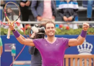  ?? AFP ?? Nadal celebra su pase a la final del Godó