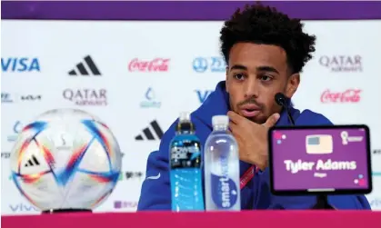  ?? Photograph: Peter Byrne/PA ?? Tyler Adams will captain the US team for their World Cup opener against Wales.