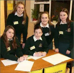  ??  ?? Caoimhe Ryan, Amie Dreelan, Ben Holmes, Aoife Wheelan, Katelyn Cowman