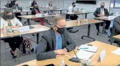  ?? SCREENSHOT / SHNS ?? Education Secretary James Peyser spoke Tuesday at the Board of Elementary and Secondary Education's first in-person meeting since February, where members discussed how schools are responding to the pandemic.