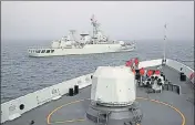  ?? COURTESY: CHINA MILITARY ONLINE / FILE ?? Guided missile frigate Handan.