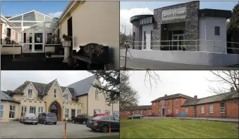  ??  ?? Clockwise from top left: Moyne Nursing Home, Enniscorth­y; Wygram Nursing Home, Wexford; New Ross Community Hospital and Middletown House Nursing Home in Courtown